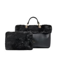 BRACCIALINI BETH FUR Handtasche mit Clutch Schwarz - Damentaschen - 3