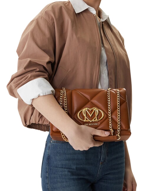 EMBOSSED Schultertasche / Umh&auml;ngetasche Kastanie - Damentaschen