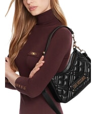 LOVE MOSCHINO QUILTED Schultertasche mit Schultergurt Schwarz - Damentaschen - 2