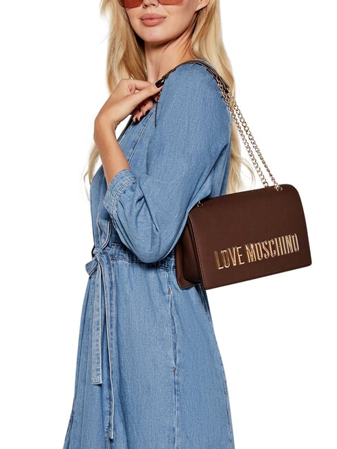 BOLD LOVE Schultertasche mit Kette Kastanie - Damentaschen
