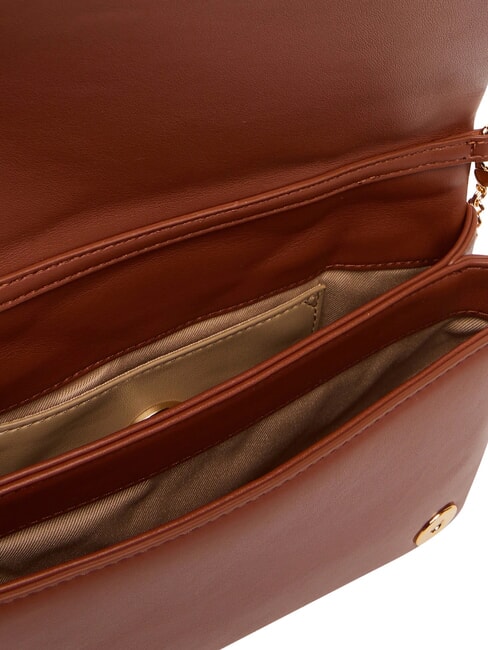 EMBOSSED Kleine Schultertasche mit Kette Kastanie - Damentaschen