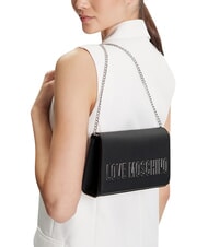 LOVE MOSCHINO SMART DAILY Clutch mit Kette Schwarz Schwarz - Damentaschen - 2