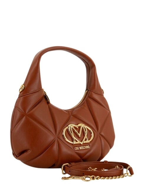 EMBOSSED Handtasche mit Schulterriemen Kastanie - Damentaschen