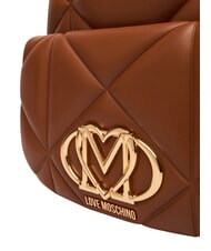 LOVE MOSCHINO EMBOSSED Rucksack mit Vordertasche Kastanie - Damentaschen - 6