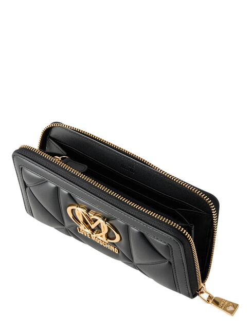 EMBOSSED Gro&szlig;e Geldb&ouml;rse mit Rei&szlig;verschluss Schwarz - Brieftaschen Damen