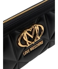 LOVE MOSCHINO EMBOSSED Gro&szlig;e Geldb&ouml;rse mit Rei&szlig;verschluss Schwarz - Brieftaschen Damen - 4