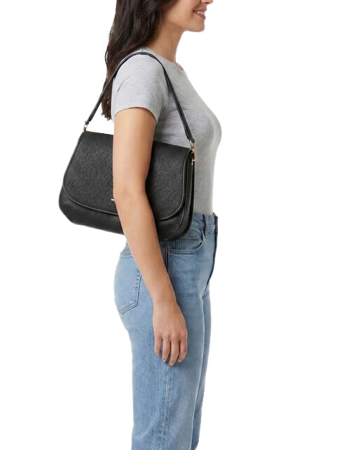HOLMES Schultertasche mit Schultergurt Schwarz - Damentaschen