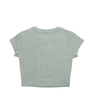 CALVIN KLEIN WOVEN LABEL Kurz&auml;rmeliges Baumwoll-T-Shirt grau - T-Shirts und Tops f&uuml;r Damen - 3