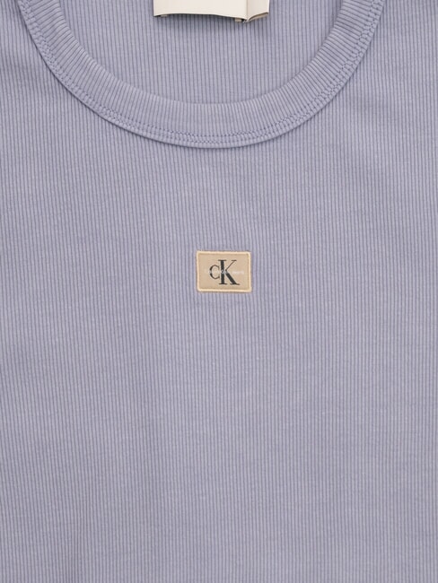 WASHED WOVEN LABEL Kurz&auml;rmeliges Baumwoll-T-Shirt lila - T-Shirts und Tops f&uuml;r Damen