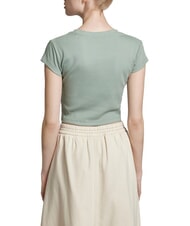 CALVIN KLEIN WOVEN LABEL Kurz&auml;rmeliges Baumwoll-T-Shirt - T-Shirts und Tops f&uuml;r Damen