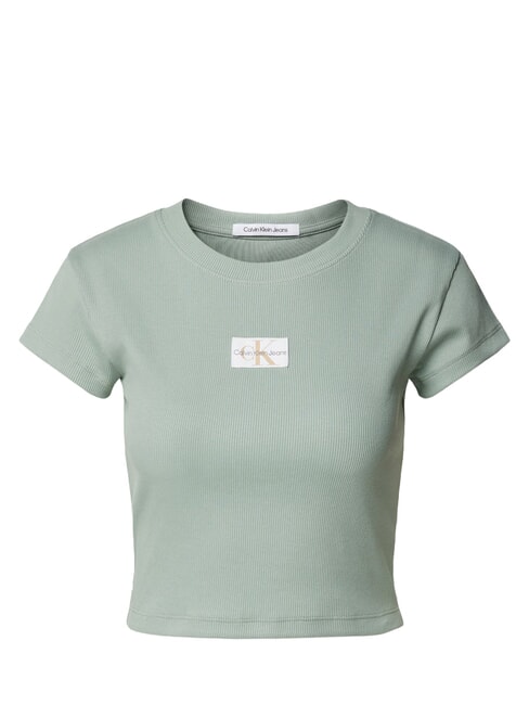 WOVEN LABEL Kurz&auml;rmeliges Baumwoll-T-Shirt grau - T-Shirts und Tops f&uuml;r Damen