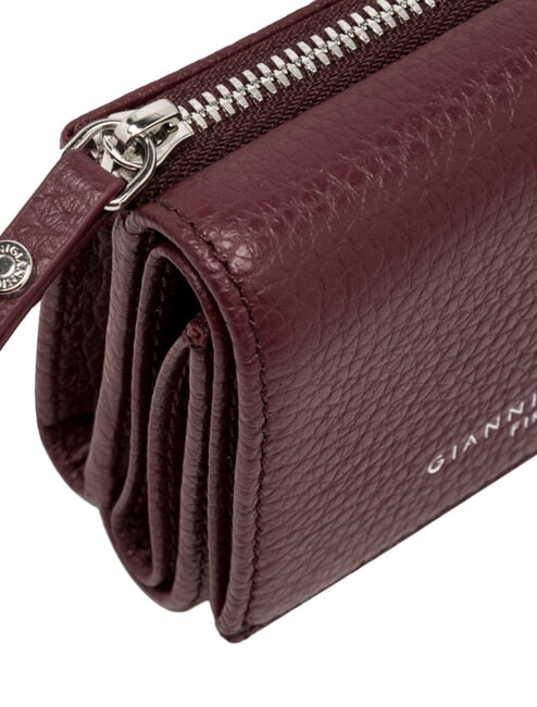 WALLETS GRAIN Kleine Geldb&ouml;rse aus genarbtem Leder antiker Rubin - Brieftaschen Damen