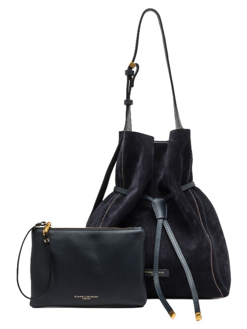 SIENNA Lederbeutel, Schultertasche Nacht - Damentaschen