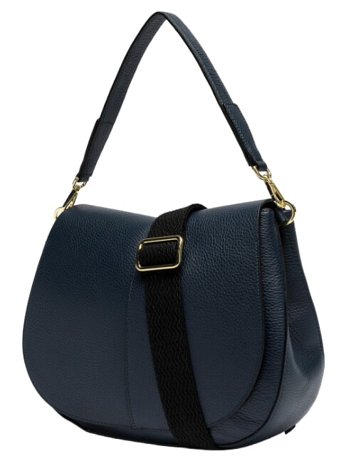 HELENA ROUND Schultertasche mit Schulterriemen, aus Leder NAVY BLAU - Damentaschen