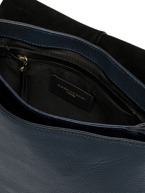 HELENA ROUND Schultertasche mit Schulterriemen, aus Leder NAVY BLAU - Damentaschen
