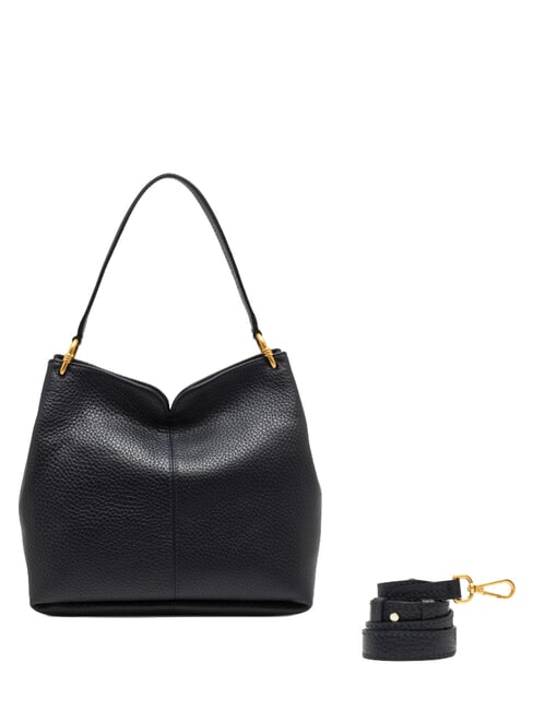 SANDRA Schultertasche mit Schulterriemen, aus Leder Nacht - Damentaschen