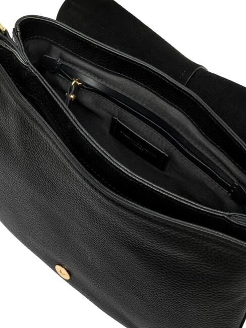 HELENA ROUND Schultertasche mit Schulterriemen, aus Leder Schwarz - Damentaschen