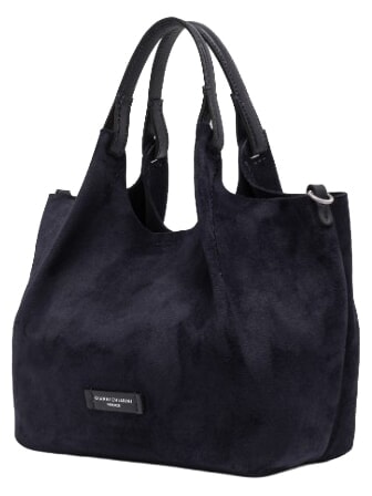 DUA Schultertasche mit Schulterriemen, aus Leder Nacht - Damentaschen