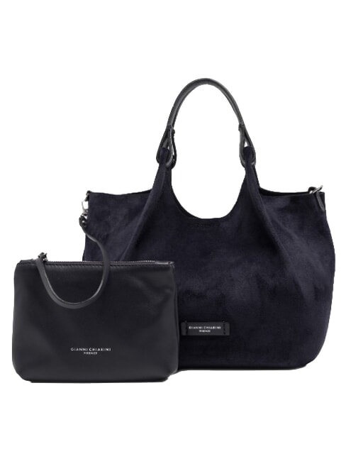 DUA Schultertasche mit Schulterriemen, aus Leder Nacht - Damentaschen