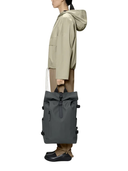 ROLLTOP RUCKSACK Rucksack Dunkelgrau - Rucks&auml;cke f&uuml;r Schule &amp; Freizeit