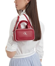 CALVIN KLEIN CONTRAST CK Mini-Handtasche mit Schulterriemen Bordeaux-Wein - Damentaschen - 2