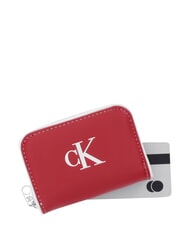 CALVIN KLEIN CONTRAST CK Kleine Geldb&ouml;rse Bordeaux-Wein - Brieftaschen Damen - 3