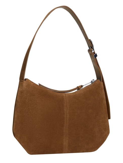 TJW SLOUCHY Schultertasche aus Wildleder dunkles Hochlandkhaki - Damentaschen