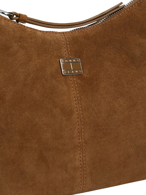 TJW SLOUCHY Schultertasche aus Wildleder dunkles Hochlandkhaki - Damentaschen
