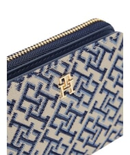TOMMY HILFIGER TH ICON Kleine Geldb&ouml;rse mit Rei&szlig;verschluss blau mono - Brieftaschen Damen - 3