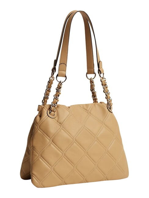 TH FEMININE Gesteppte Schultertasche klassisches Khaki - Damentaschen