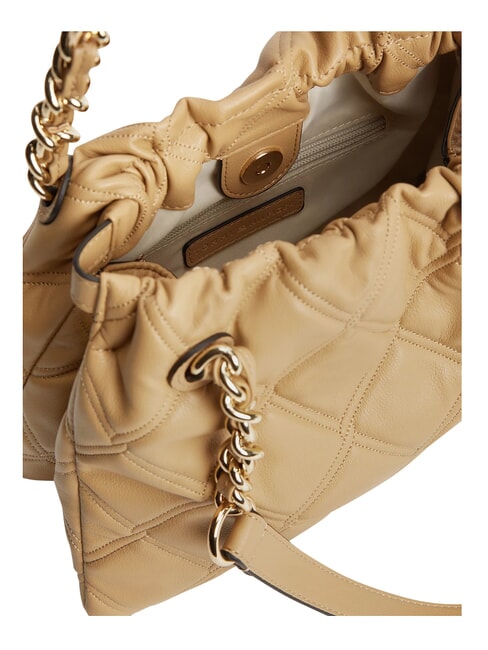 TH FEMININE Gesteppte Schultertasche klassisches Khaki - Damentaschen