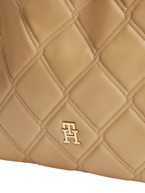 TH FEMININE Gesteppte Schultertasche klassisches Khaki - Damentaschen