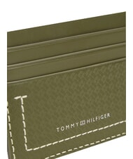 TOMMY HILFIGER TH MICRO FLAG Flacher Kartenhalter aus Leder Olivenholz - Brieftaschen Herren - 3