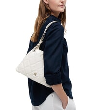 TOMMY HILFIGER TH FEMININE Gesteppte Schultertasche weiche Creme - Damentaschen - 2