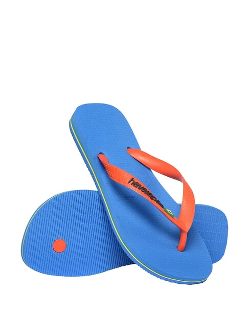 BRASIL LOGO Flip-Flops f&uuml;r Herren blau/orange - Schuhe Unisex