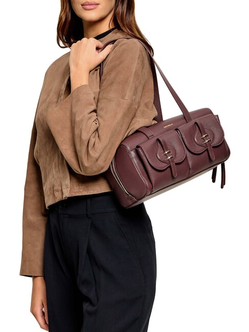 MAVERY POCKET Schultertasche aus Leder Beere - Damentaschen
