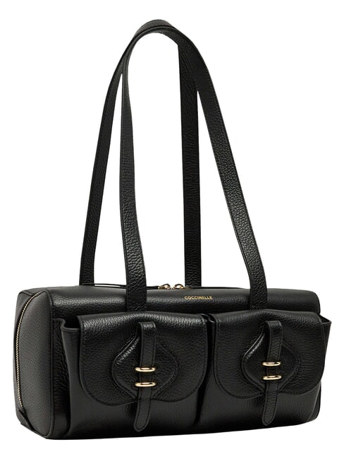 MAVERY POCKET Schultertasche aus Leder Schwarz - Damentaschen