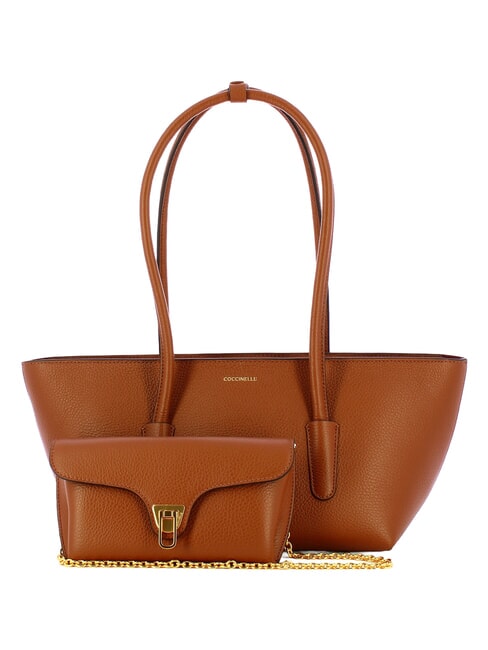 DOUBLE BEAT Shopperin mit Clutch Cognac - Damentaschen