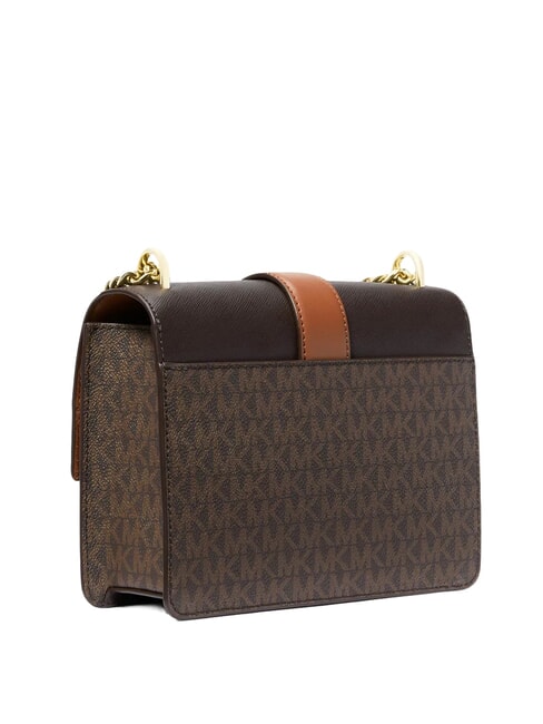 GREENWICH Mini-Schultertasche / Umh&auml;ngetasche braun mehrfarbig - Damentaschen