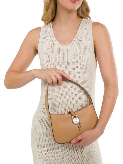 LYRA Mini-Schultertasche aus Leder braun - Damentaschen