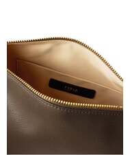FURLA TONIE Kleine Ledertasche mit Schulterriemen schlammiges Grau - Damentaschen - 4