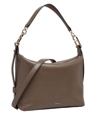 FURLA TONIE Schultertasche aus Leder mit Schulterriemen schlammiges Grau - Damentaschen - 3