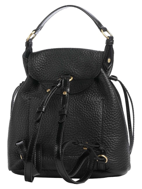 MARTINA Rucksack aus geh&auml;mmertem Leder Schwarzes Gold - Damentaschen