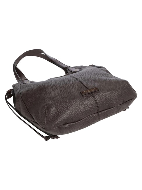 MARTINA Schultertasche, Leder Mokka mit Gold - Damentaschen