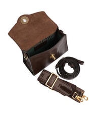 THE BRIDGE IRENE  Mini-Umh&auml;ngetasche aus Leder Mokka mit Gold - Damentaschen - 4
