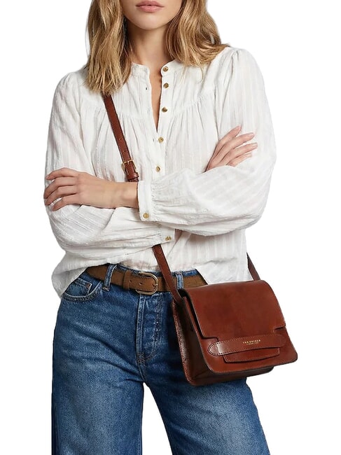 LUCREZIA Mini-Schultertasche Mokka mit Gold - Damentaschen
