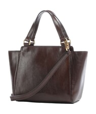 THE BRIDGE LUCREZIA Lederhandtasche mit Schulterriemen Mokka mit Gold - Damentaschen - 3