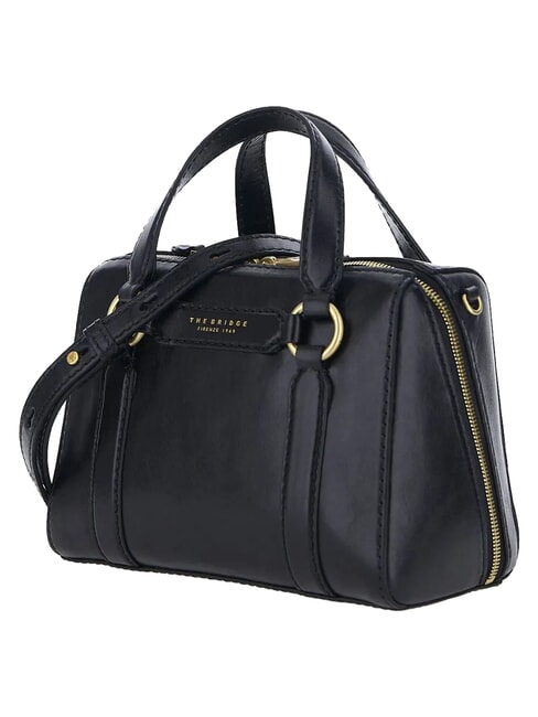 LAURA Ledertasche mit Schulterriemen Schwarzes Gold - Damentaschen