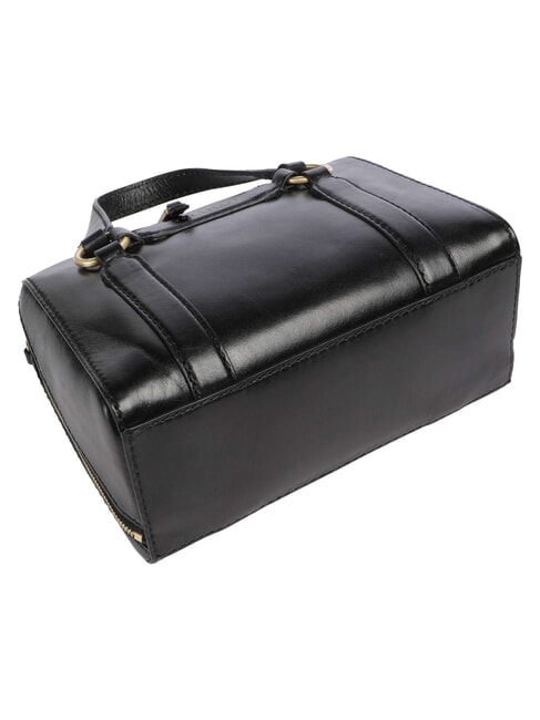 LAURA Ledertasche mit Schulterriemen Schwarzes Gold - Damentaschen