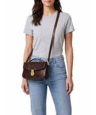 THE BRIDGE MIA Schultertasche, Leder Mokka mit Gold - Damentaschen - 2